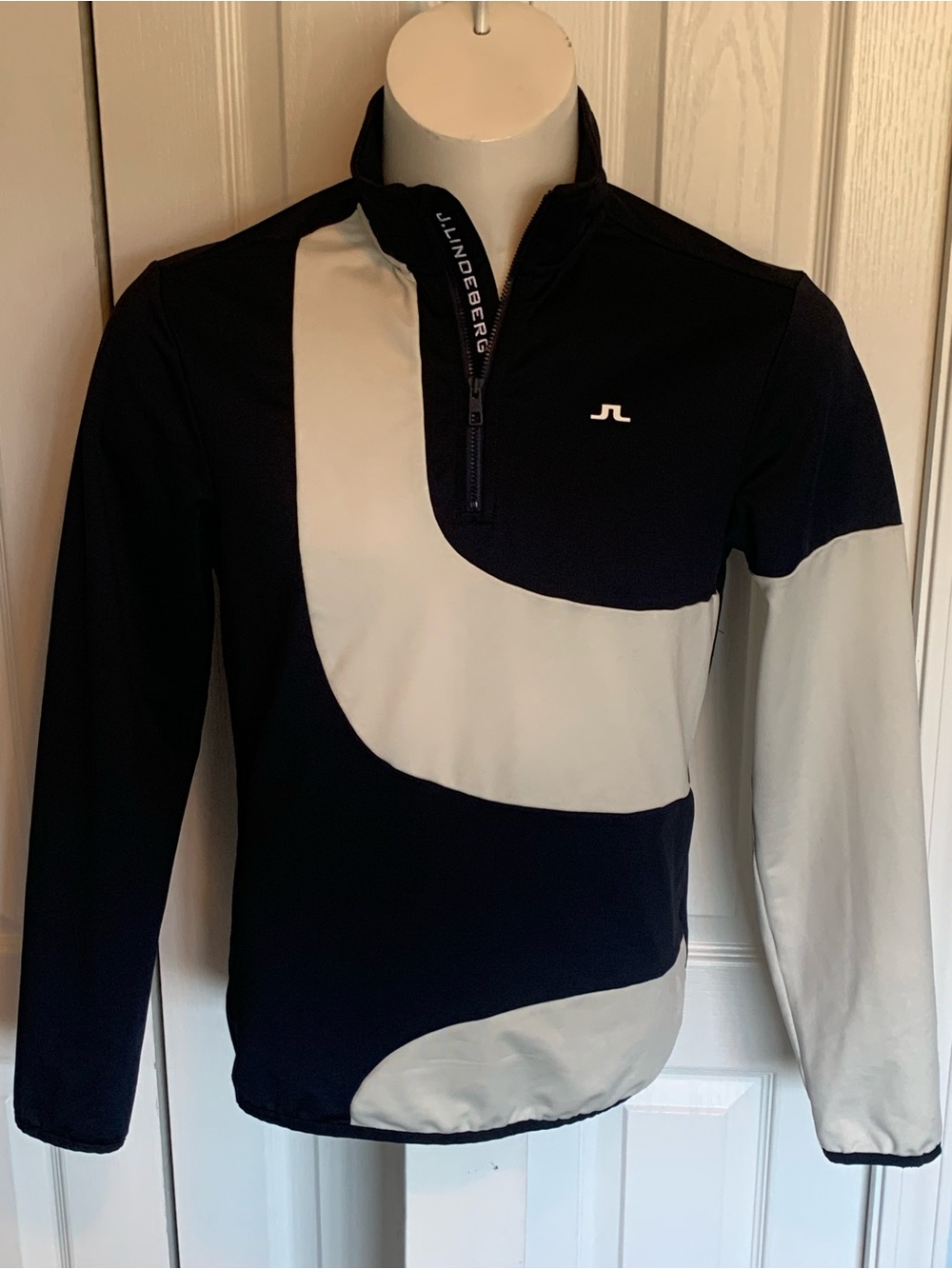 J.Lindeberg Navy Pullover with Blue Logo Tab